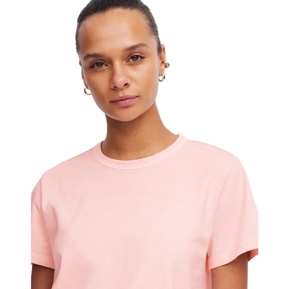 Madewell Whisper Cotton Crewneck Tee Pink XS NWT Classic Short Sleeve - Picture 5 of 9